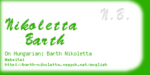 nikoletta barth business card